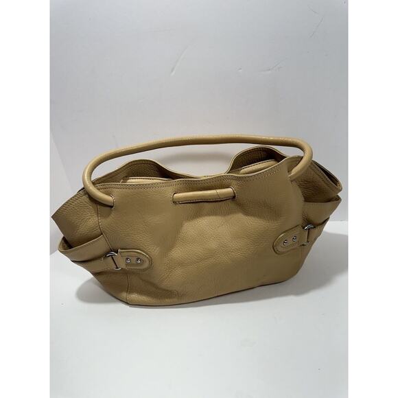Cole Haan Village Classics Tote Beige Pebbled Leather Shoulder Bag Large READ - Picture 4 of 13